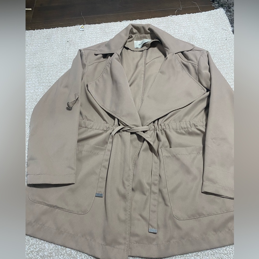 Stradivarius Olive Trench Coat Size S - Picture 16 of 16